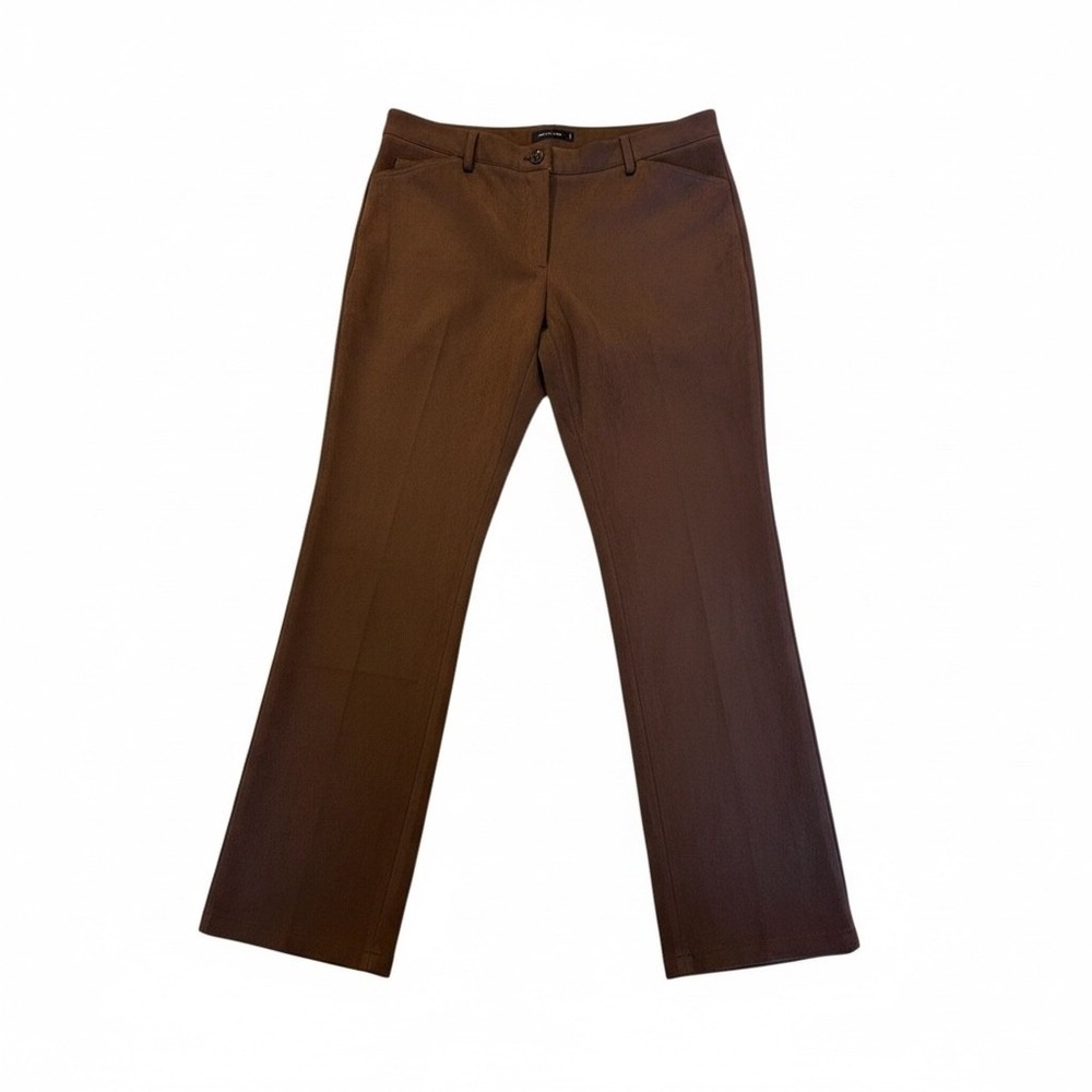 Tommy Hilfiger faux suede Brown Bootcut Stretch Pants women Size 12 - Picture 2 of 11